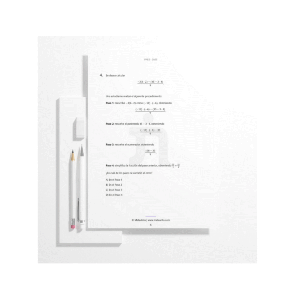 Vista interior del Simulacro Premium PAES M1 con ejercicios estilo oficial.