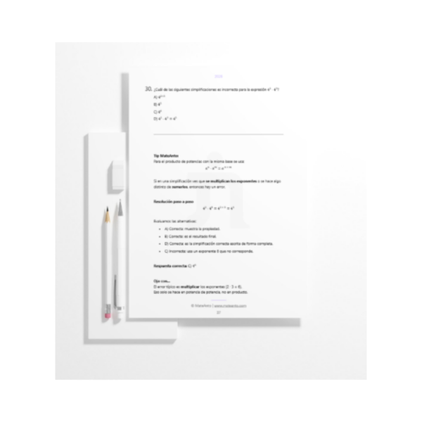 Ejemplo interior libro Potencias Ejemplo de página interior del libro Potencias Aprender desde cero de MateAnto