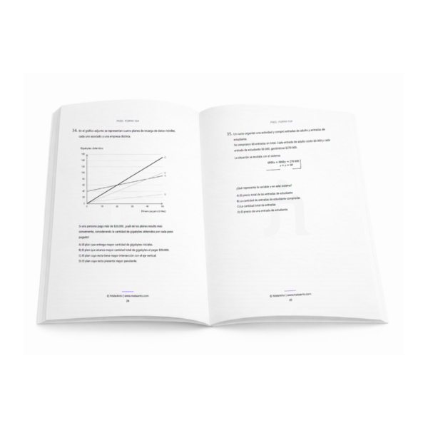 ensayo-premium-paes-matematica-1-forma-104-interior Páginas interiores del Ensayo Premium PAES Matemática 1 Forma 104 con preguntas tipo PAES