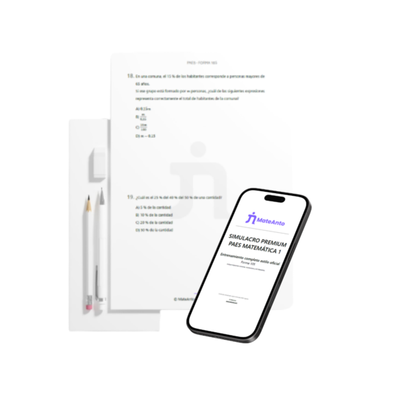 Ensayo PAES M1 Forma 105 visualizado en celular