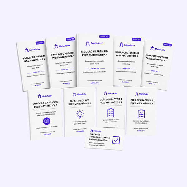 ensayo paes matematica 1 pack completo simulacros mateanto